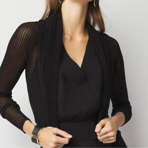 White House Black Market Black Open-Front Sweater